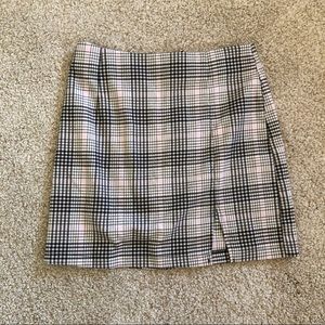 Plaid high waisted pencil skirt